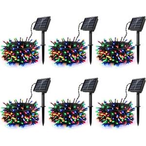 [6 Pack] Solar String Lights Multicolored, 236 FT 600 LED Solar Twinkle Light Outdoor with 8 Modes & Memory Function, Solar Christmas Lights Waterproof Chrismas Lights for Xmas Tree Party Decorations