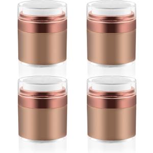 Cositina 4 Pack Airless Pump Jars,1.7Oz/50ml Empty Acrylic Airless Makeup Cosmetic Jar with Press Pump,Refillable Travel Lotion Jar With Lid for Thick Moisturizer,Creams,Gel Lotion,Rose-Golden