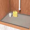 URMONA Waterproof Silicone Under Sink Mat 31'' x 22'' Shelf Liner for Kitchen and Bathroom, Cabinet and Counter Protector, Storage and Organizers, Litter Mat, Pet Cat Puppy Essentials(Dark Grey)