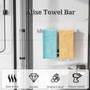 Alise Brushed Nickel Towel Bar, 24 Inch Towel Racks for Bathroom, SUS304 Stainless Steel Towel Holder Wall Mounted, Heavy Duty Towel Hanger for Bathroom & Kitchen (Brushed Nickel)