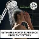 Cobbe 9-Function Shower Head with Built-in Power Spray, 1.8 GPM Water Saving ON/OFF Toggle Switch, High Pressure Handheld Showerhead with 1-Click Pause Button, Brass Bracket & 6ft Hose, Chrome