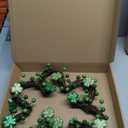 St. Patricks Day Wreath Decorations,Shamrocks Wreath for Front Door,Green Glitter Leaves Wreath, St. Patrick's Day Decor for Spring Outdoor Home Wall Window