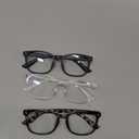 Gaoye Stylish Blue Light Glasses for Woman - Computer Glasses 99% Blue Light Blocking - Lightweight TR90 Frames - 3 pack (A1 Matte Black+leopard+transparent)