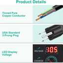 Universal Power Supply 3V~24V 3A 72W Adjustable Variable 3V 5V 9V 12V 18V 20V 24V AC/DC Adapter Charger, 100V-240V AC to DC Converter with 14 Tips, Polarity Converter and 4-Way Power Splitter Cable