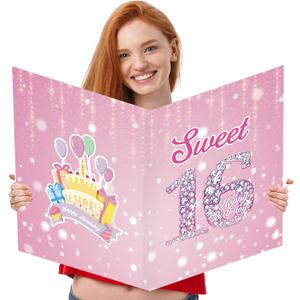 Idealmuzik Jumbo 16th Birthday Card with Envelope,Sweet 16 Gifts for Girls,Oversized 22x14 Inch Extra Large Birthday Card,16th Birthday Decorations,Sweet Sixteen Party Decorations,Sweet 16 Decor Idealmuzik Jumbo 16th Birthday Card with Envelope,Sweet 16 Gifts for Girls,Oversized 22x14 Inch Extra Large Birthday Card,16th Birthday Decorations,Sweet Sixteen Party Decorations,Sweet 16 Decor