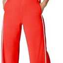 SENSERISE Womens Summer Jumpsuits Dressy Casual Sleeveless Mock Neck Top Wide Leg Pants Romper with Pockets, M