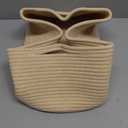 CubesLand Cube Storage Organizer Basket Bin, Rectangular Cotton Rope Basket, 14x10x7.08IN Beige