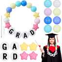Suncalla Graduation Leis 2026 Giant DIY Friendship Bracelet Leis with Grad Letters Class of 2026 Graduation Necklace Accessories Gift for Woman Party Supplies