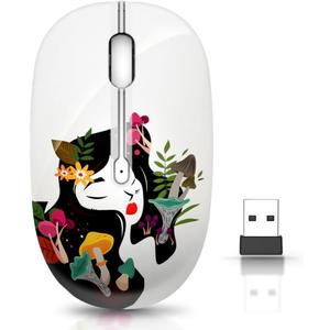 JUHOO Wireless Mouse with Nano Receiver for PC, Laptop, Notebook, Computer, MacBook, Less Noise, Portable Mobile Optical Mice
