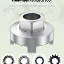 Pawfly Bike Single Speed Freewheel Removal Tool with Sprocket & Chain Cleaning Brushes, 4 Notch Sprocket Puller Tool, BMX Bicycle Freewheel Remover, One-Speed Freewheel Disassembly Tool, Silver