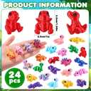 JOICEE 24 Pcs 3D Printed Dinosaur Animals Set, Mini Animals 3D Figurines Toys Set Cute Articulated Flexible Fidget Toys for Party Favors Birthday Rewards Desk Pets Office Home Decor