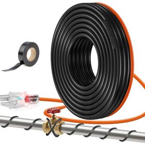 2.5FT3FT-200FT Pipe Heating Cable for Pipe Freeze Protection, Heat Cable for Water Pipes(Metal and Plastic), Pipe Heat Tape Keeps Water Flowing at -40F 5w/ft, 120V Plumbing fixture
