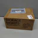 5 Pack Small Woven Storage Baskets for Shelves, Cotton Rope Baskets Organizer for Bathroom, Closet & Nursery, Decorative Storage Bins for Organizing Socks, Toys, 11.8"x7.9"x4.7", Khaki/White
