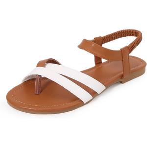 zeetoo Women Sandals Summer Comfortable Sandals Flat Casual Strappy Sandals Beach Walking Thong Sandals for Women Dressy