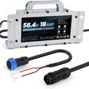 48 Volt 18A Lithium Battery Charger 0V Wake Up & 1250W Fast Charging with 2 Mounting Ways 58.4V LiFePO4 Charger IP67 Waterproof,7 Protections, for 48V(51.2V) Golf Cart/Forklift/RV/Boat LiFePO4 Battery