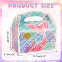 36 Pack Cute Mermaid Party Favor Treat Boxes, Small Ocean Gable Boxes for Parties Giveaways and Small Business 6.18x3.58x3.39 Inches