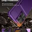 Vihibii for Samsung Galaxy S25 Wallet Case, Built-in Card Holder (4 Cards), [RFID Blocking] & Slide Camera Cover, Military Grade Drop Protection, Rugged Case for Samsung Galaxy S25 6.2", Dark Purple