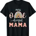 Cute Miss Onederful Mama 1st Birthday Girl Boho Rainbow T-Shirt Small