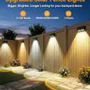 Solar Fence Lights Outdoor, Bigger & Brighter 4-LED Fence Lights Solar Powered, 3000/4000/6500K 3 Modes, IP65 Waterproof Solar Lights for Outside, Backyard, Patio, Yard, Railing, Wall, Pool - 8 Pack