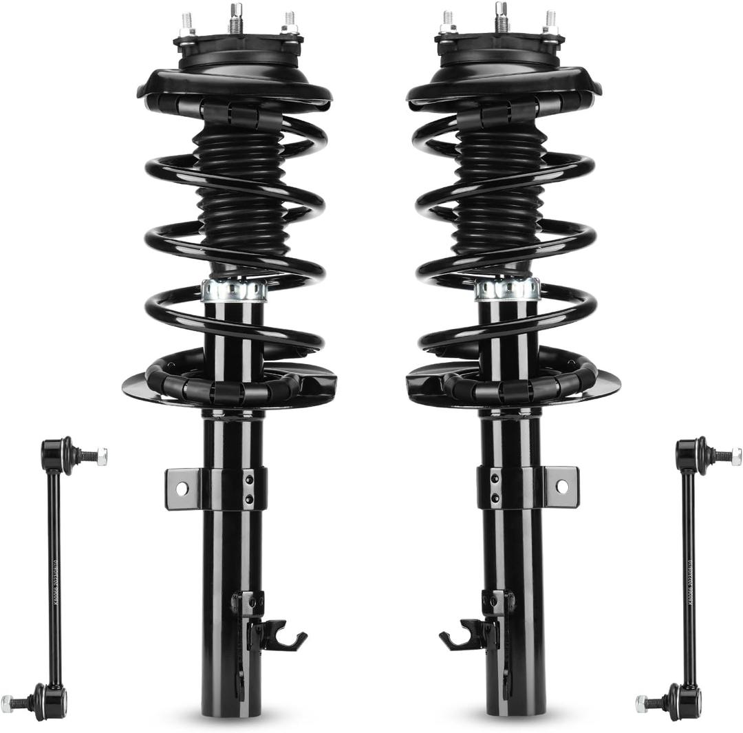 Front Quick Struts w/Coil Spring & Sway Bar Links for 2006-2011 Ford Focus ONLY 2L Engines (Exc. SPORT, ST, ZX4 ST), 2007 2008 2009 2010 Strut Shock Absorber Assembly Replace 172257 172258 K80066