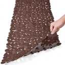 SONGZIMING Bathtub Mat Non Slip Pebble Bath Shower Mat with Drain Holes, Suction Cups Mat for Tub (16" W x 35" L,Brown)