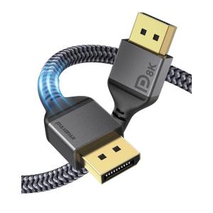 VESA Certified DisplayPort Cable 1.4, Maxonar 8K 10ft/ 3M DP Cable Cord (8K@60Hz, 4K@144Hz, 1080P@240Hz) Display Port HBR3 32.4Gbps, HDCP 2.2 for Odyssey G9 CHG90, PC, Laptop, TV Gaming Monitor - Grey