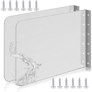 2 Pack Sink Splash Guard for Kitchen Sinks Area Stainless Steel Sink Splash Protector Wall Mount Guard with Screws for Kitchen Restaurant Bar Bathroom(16'' x 12'')