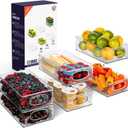 ClearSpace Plastic Pantry Organization and Storage Bins  Perfect for Kitchen/Fridge/ Refrigerator/Cabinet Organizers - 6 Pack (10"x6"x3")