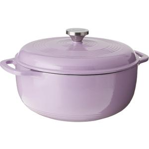Lodge Essential Enamel Cast Iron Dutch Oven - Perfect for Bread Baking, Braising, Marinating & Slow Cooking - Features Moisture-Sealing Lid & Dual Handles - Kitchen Essentials - 6 Quarts - Lilac