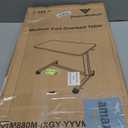 Vaunn Medical Pneumatic Adjustable Overbed Bedside Table With Wheels (Hospital and Home Use) (Walnut Brown)