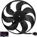 Engine Radiator Cooling Fan Assembly for Audi TT 2000-2004, TT Quattro 2000-2002 & for Volkswagen Clasico 2011-2014, Golf 1999-2004, Jetta 1999-2005, Left Side, Replace# 6X0959455F