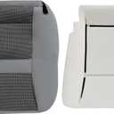 Driver Side Bottom Replacement Seat Cover Cloth & Foam Cushion Pad Gray Compatible with Dodge Ram 2500 3500 2006 2007 2008 2009 2010