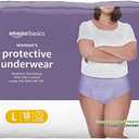 Amazon Basics Incontinence Underwear for Women, Protective, Disposable, Postpartum, Maximum Absorbency, Large, Lavender, 54 Count