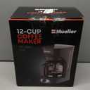 MUELLER HOME 12-Cup Drip Coffee Maker Perfect for Home or Office, Borosilicate Carafe, Auto-Off, Reusable Filter, Anti-Drip, Keep-Warm Function, Clear Water Level Window, Gray