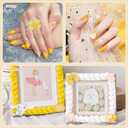 Esdallina Junk Case Charms Cute Yellow 3D Cartoon Phone Case Resin Charms Kit with Large Figurine and Cream Glue