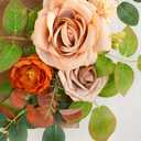 Wedding Decor (Pack of 2) Welcome Sign Flower Backdrop Garland for Ceremony Reception Wall Easel Home Decoration Entryway Faux Outdoor Board Head Table Decor (Orange & Terracotta)