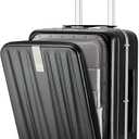 Hanke 20 Inch Carry On Luggage Hard Shell Suitcases with Wheels Luggage Suitcase Travel Luggage for Women Men Rolling Luggage Bags for Business Trip Weekender-Black
