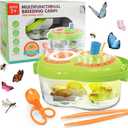 SMILESSKIDDO Bug Catcher for Kids, Bug Catching Kit with 4X Magnified Viewer, Bug Catcher, Tweezers, Night Observation Light & Learning Guide, Perfect for Raising Bug, Fish & Reptiles