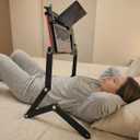Adjustable Laptop Stand with 4-Section 360 Rotating Legs, Lying Down Laptop Stand, Ergonomic Adjustable Desk Riser with Cooling Holes, Portable Aluminum Laptop Desk for Home Office & Outdoor