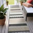 Rugshop Gray Marbella Boho Indoor/Outdoor Runner Rug for Deck,Porch,Hallway, Entryway and Kitchen 2'7" x 10'