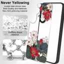 for Samsung Galaxy A16 5G Case6.7 inch with Tempered Glass Screen Protector Slim Soft TPU & Hard PC Crystal Clear Cover, Elegant Cute Floral Pattern Design for Girls Women-Lotus/Black