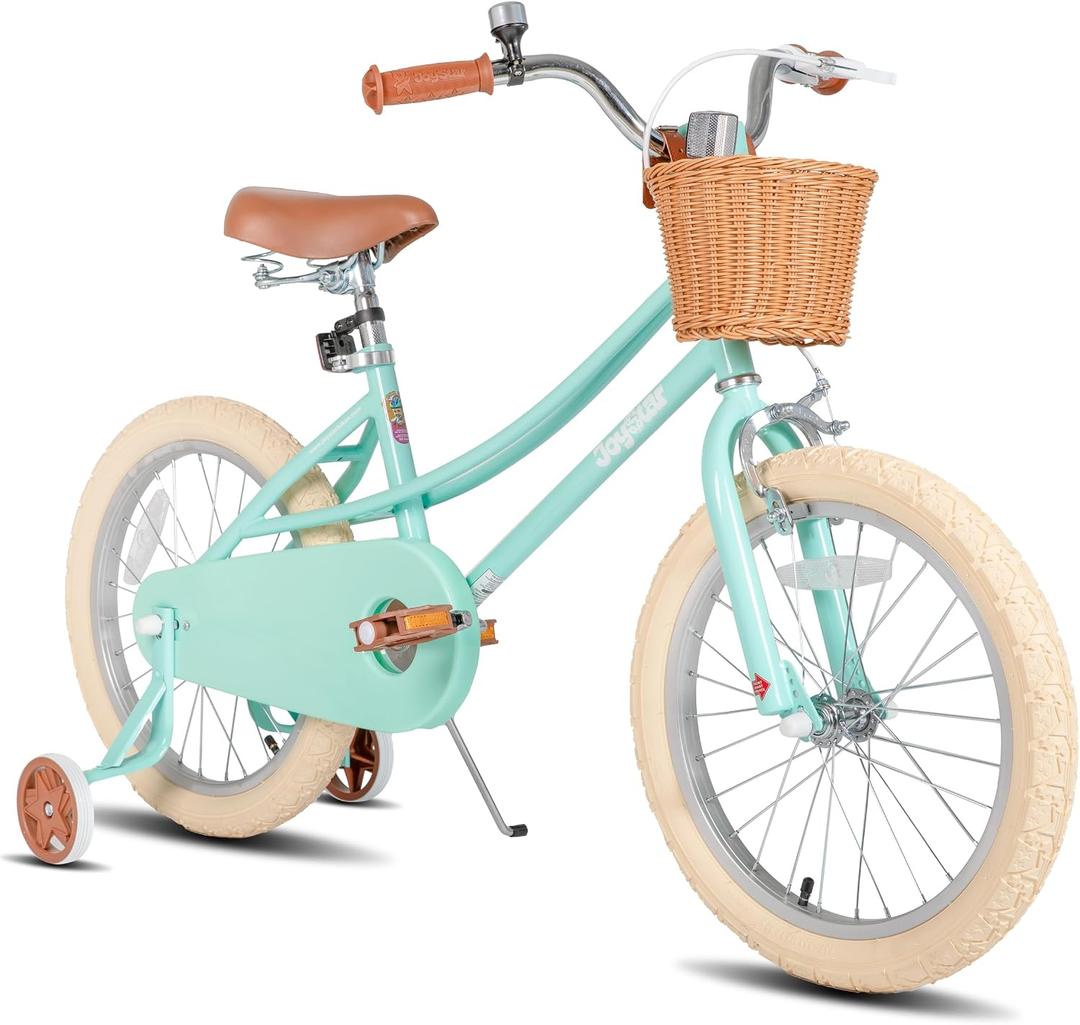 JOYSTAR Girls Bike for 2-12 Years Old Toddlers and Kids, 12" 14" 16" 18 20" Retro Style Kids Bike with Training Wheels, 18 20 Inch Children Bicycle with Kickstand