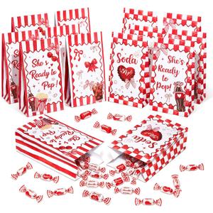 Shes Ready to Pop Baby Shower Decorations, Retro Soda Theme Party Decor include 24 Party Bags for Gender Reveal Pregnancy Announcement Newborn Party Supplies
