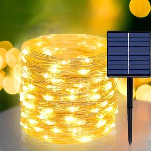 Solar String Lights for Outside, 66FT 200 LED Outdoor Solar Fairy Lights Waterproof 8 Modes, Xmas Tree Light for Patio Garden Party Backyard Wedding Holiday Decor, Warm White