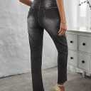 Sidefeel Women's Boyfriend Jeans Stretchy Ripped Distressed Zimbaplatinum Denim Pants Size 8 (Black)