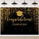 Mocsicka Class of 2025 Backdrop Rose Gold Glitter Bokeh Graduation Party Background 2025 Congrats Grad Prom Party Cake Table Decoration Photo Booth Props (8x6ft)