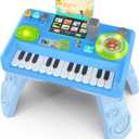 Baby DJ Table for Toddlers 1-3, Baby Musical Piano Toys 6-9-12-18 Months Toddler Activity Learning DJ Mixing Table with Music & Light Educational Toy for 1 Year Old Boy Girl First Birthday Infant Gift