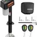 7500LBS Electric Trailer Jack with Remote Control, RV Electric Tongue Jack with Built-in Spirit Level for Travel Trailer, 10.24-33.46 Inch Extended,IP65 Waterproof Buttons,5.9 Inch Foot Pad