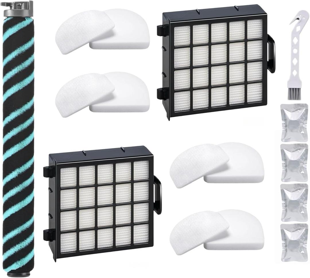 AZ4002 filter Compatible with shark detect pro/Shark Power Detect Upright Vacuum AZ4000 AZ4002 AZ4000C-2HEPA+4Foam&Felt Filters+1Cleaning Brush+4Odor Neutralizer Cartridge+1Main Brush (12pcs)