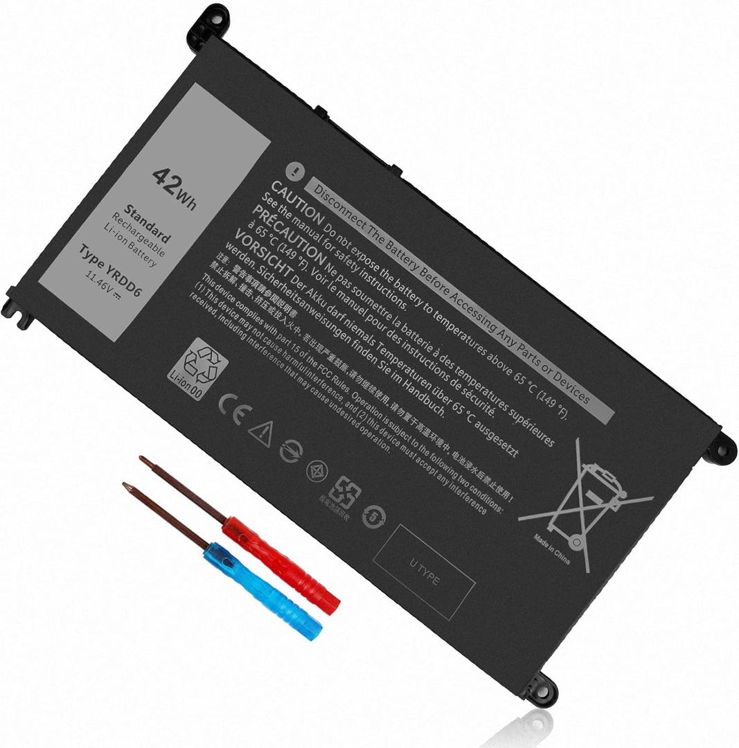 42Wh YRDD6 Replacement Laptop Battery for Dell Inspiron 15 3000 Series 3583 3593 3582 3501 Inspiron 15 5000 Series 5584 5585 5593 5594 5598 14 3493 5481 P75F P93G P93G001 Vostro 5490 1VX1H VM732